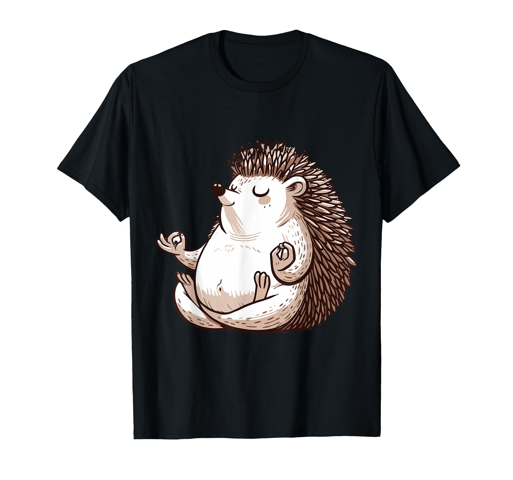 Meditation Hedgehog Yoga Pose Relaxing T-Shirt - Minimalist Print Unisex - T-Shirt, Sweatshirt, Hoodie