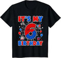 Kids It's My 6th Birthday Boy Spider Web Theme Party 6 Year Old T-Shirt Unisex T-shirt, Sweatshirt, Hoodie, Long Sleeve Tee - T-Shirt, Sweatshirt, Hoodie