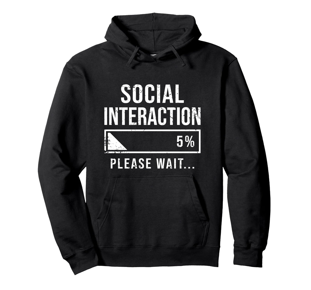 Social Battery Low Funny Introvert Hoodie - Fun Novelty Design for Adults - T-Shirt, Sweatshirt, Hoodie