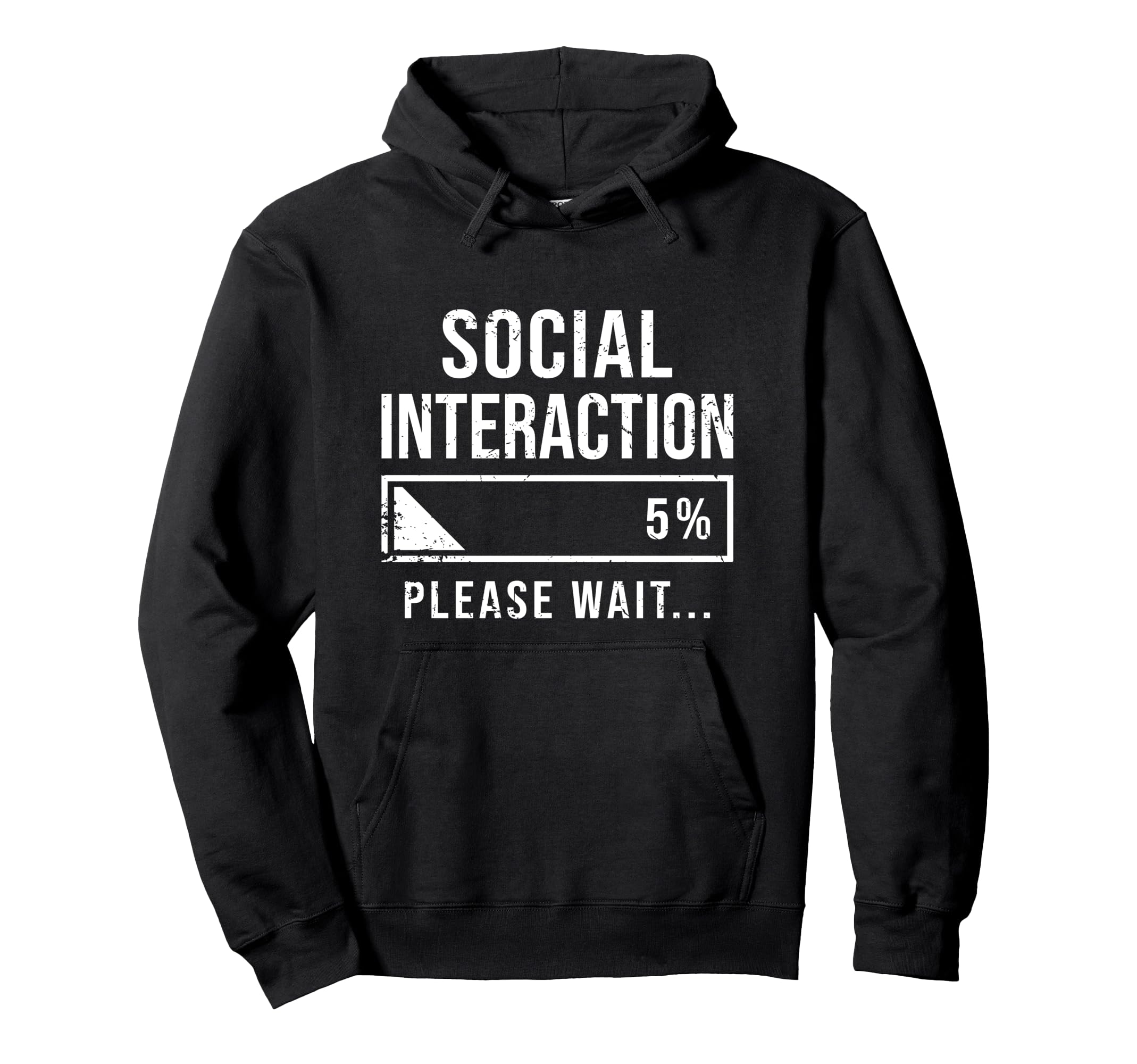 Social Battery Low Funny Introvert Hoodie - Fun Novelty Design for Adults - T-Shirt, Sweatshirt, Hoodie