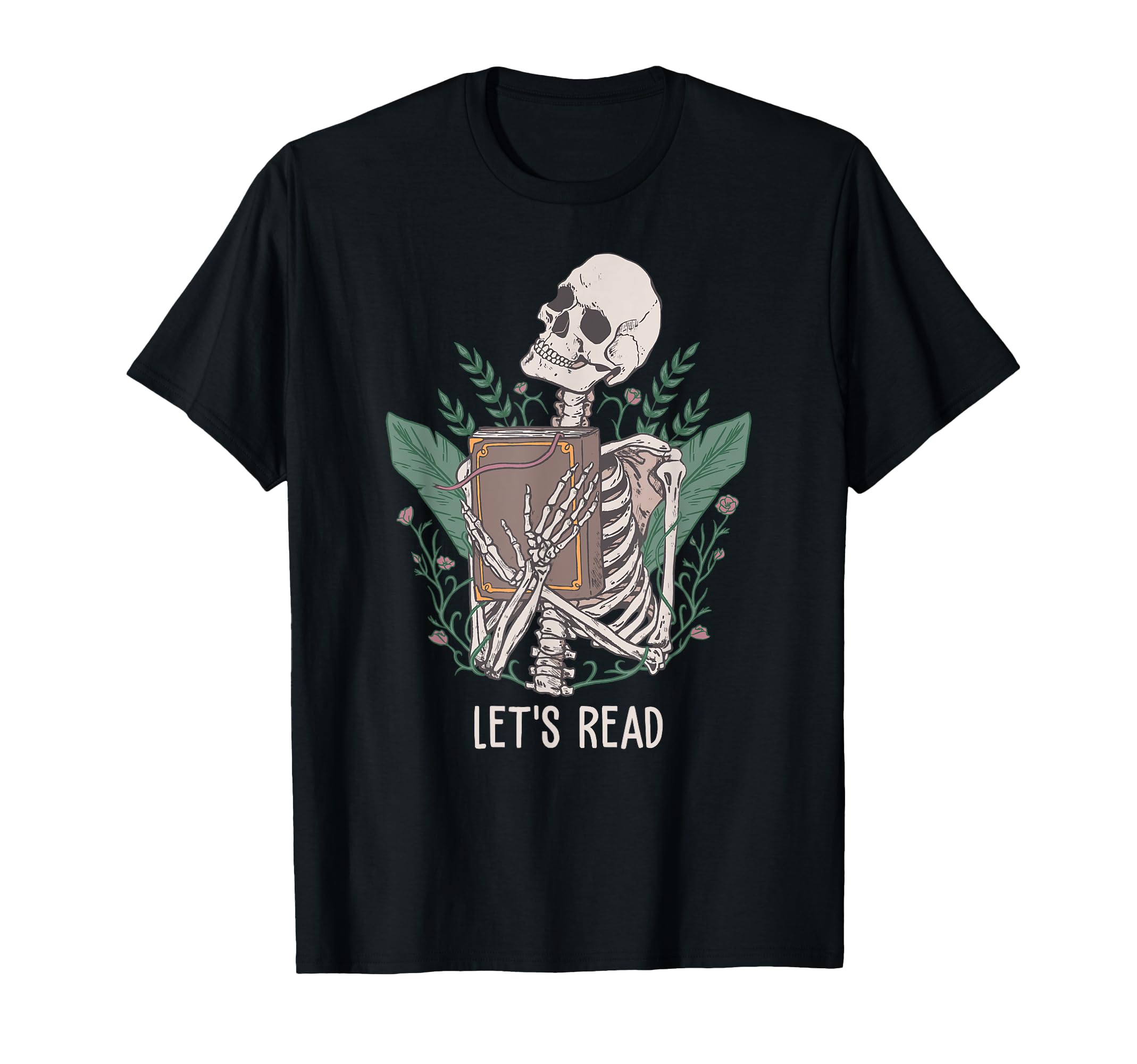 Funny Skeleton Lets Read Book T-Shirt - Casual Everyday Wear for Adults - T-Shirt, Sweatshirt, Hoodie