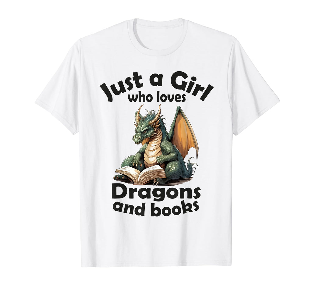 Just Who Loves Dragons And Books T-Shirt - Custom Art Print Unisex - T-Shirt, Sweatshirt, Hoodie