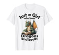 Just Who Loves Dragons And Books T-Shirt - Custom Art Print Unisex - T-Shirt, Sweatshirt, Hoodie