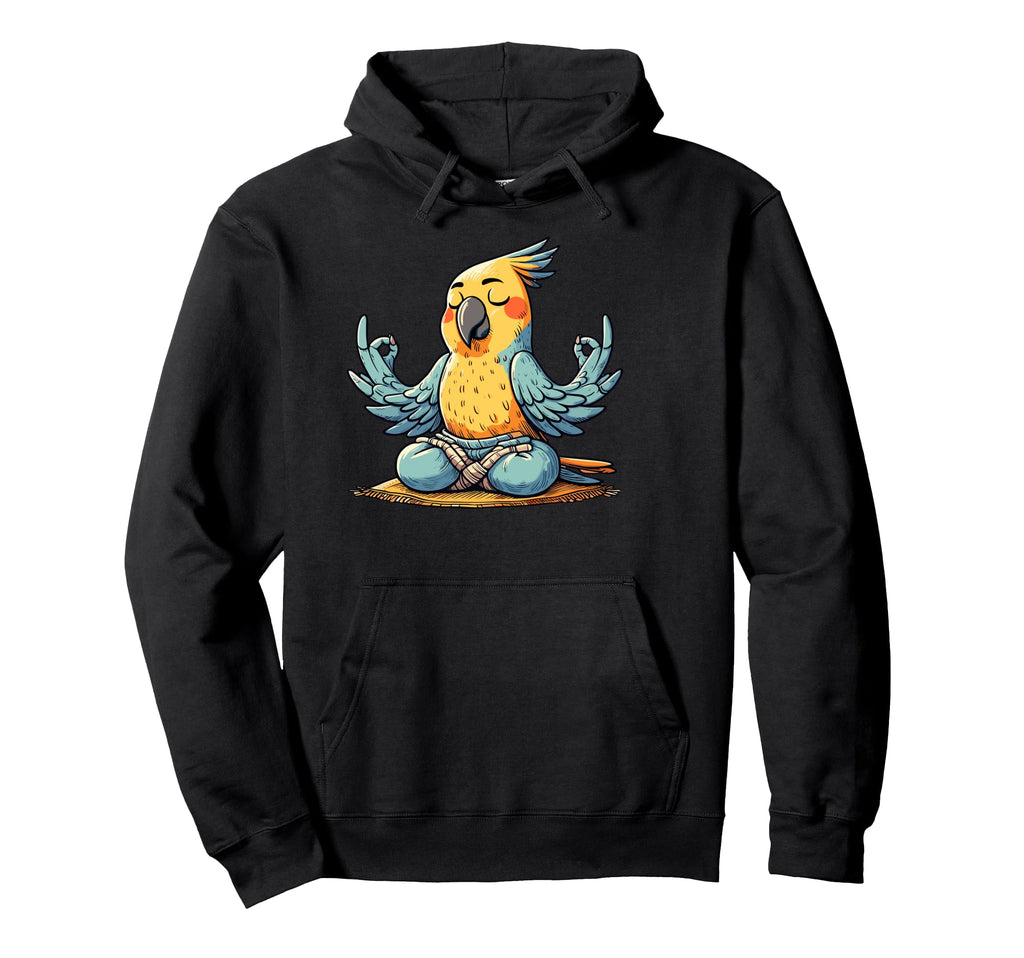 Meditation Parrot Yoga Pose Relaxing Hoodie - Minimalist Print Men Women - T-Shirt, Sweatshirt, Hoodie