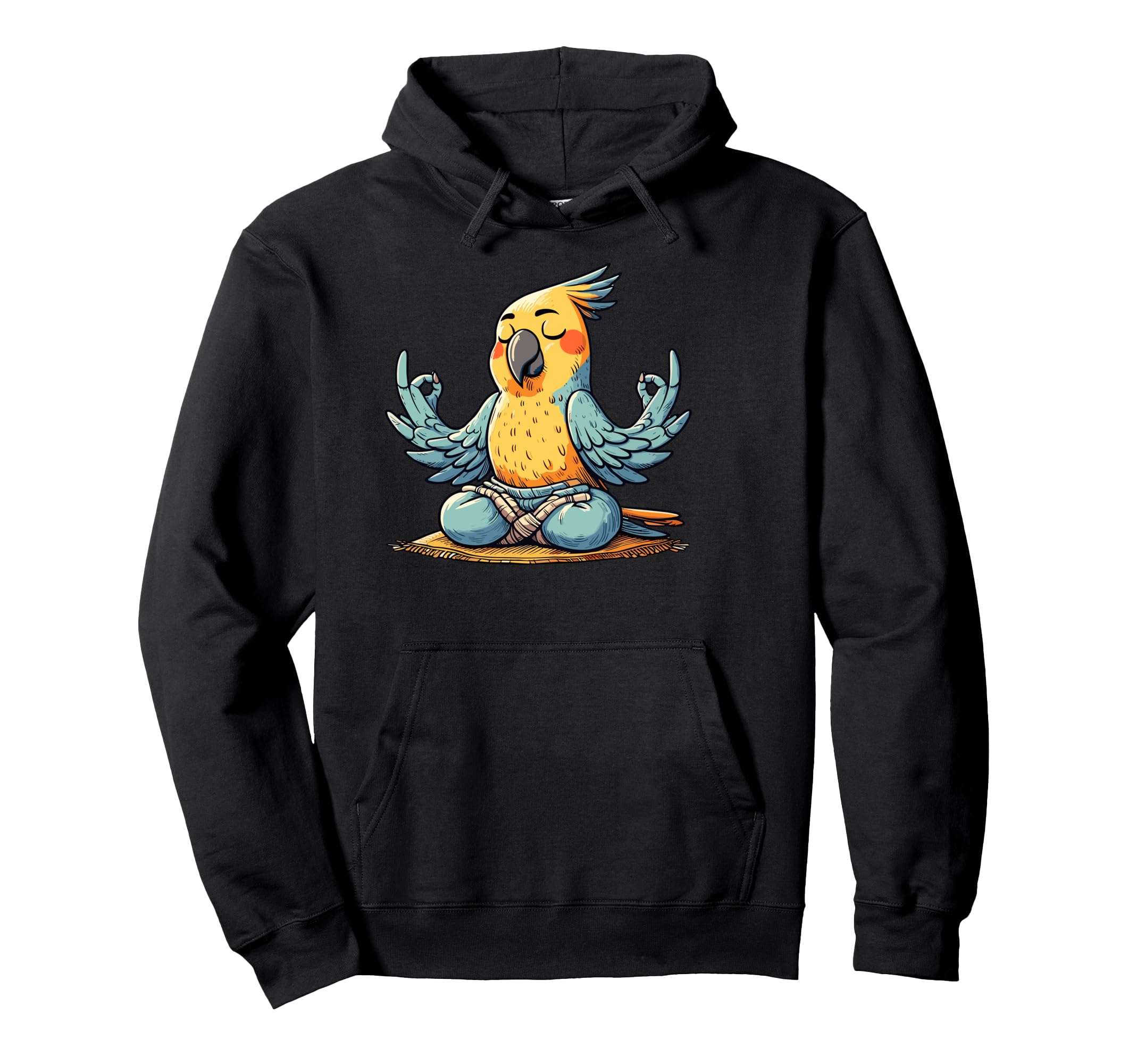 Meditation Parrot Yoga Pose Relaxing Hoodie - Minimalist Print Men Women - T-Shirt, Sweatshirt, Hoodie