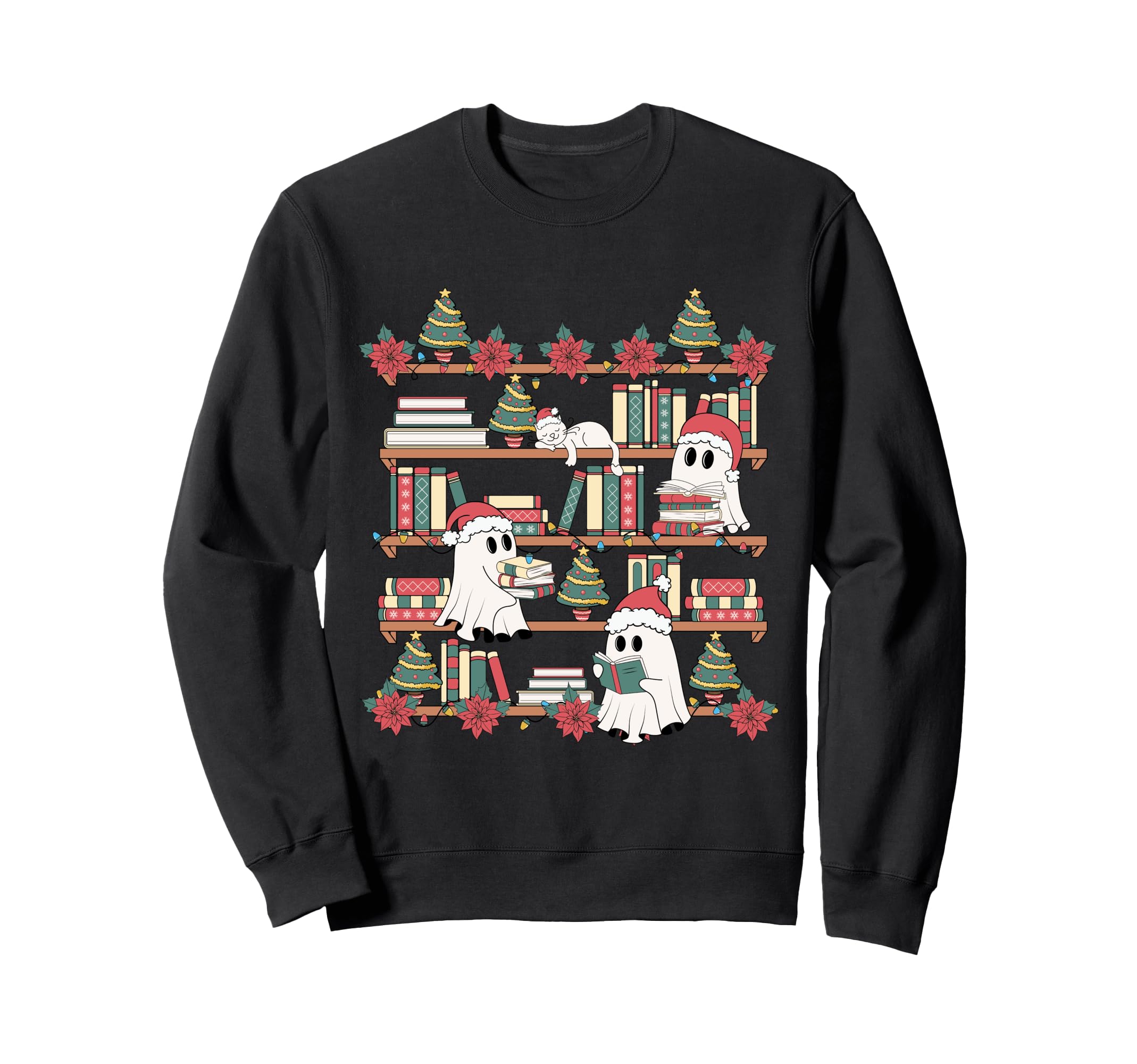 Read More Books Ghost Santa Hat Sweatshirt - Streetwear Style for Adults - T-Shirt, Sweatshirt, Hoodie