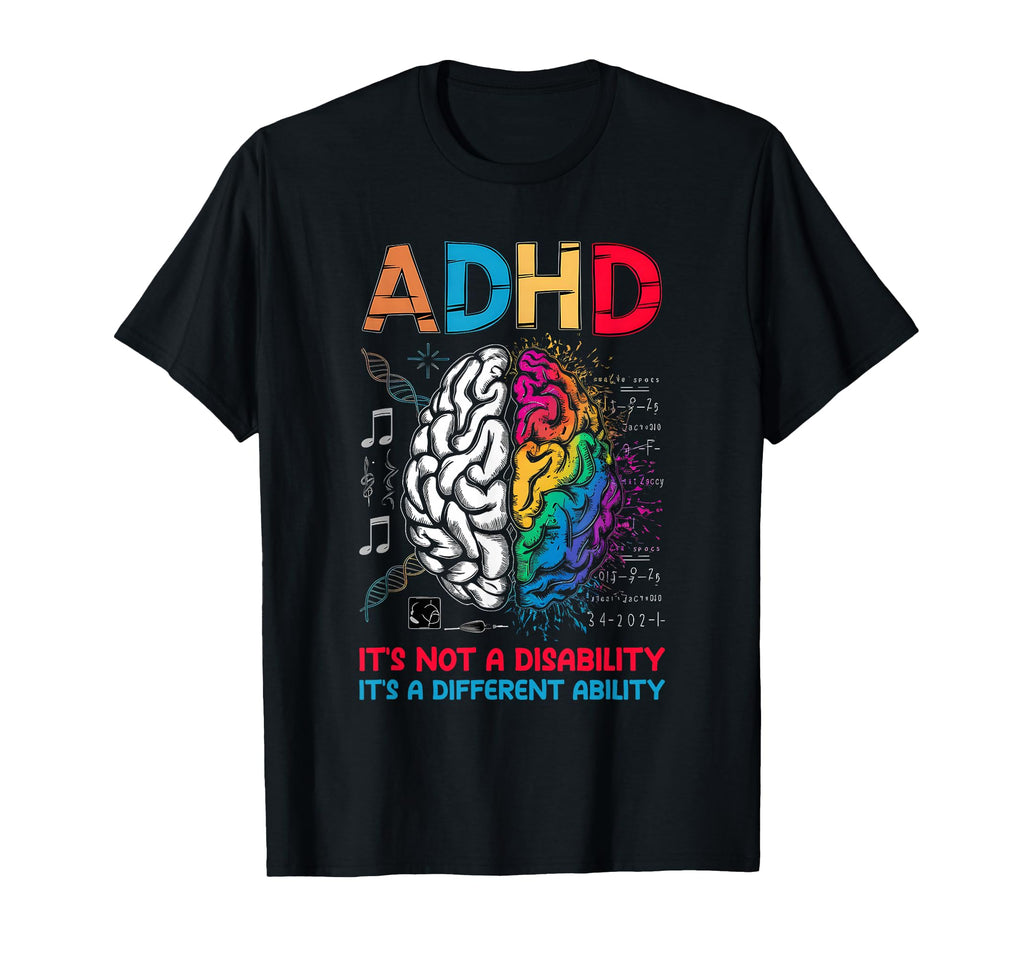 Adhd Awareness Neurodiversity Brain T-Shirt - Graphic Print for Adults - T-Shirt, Sweatshirt, Hoodie