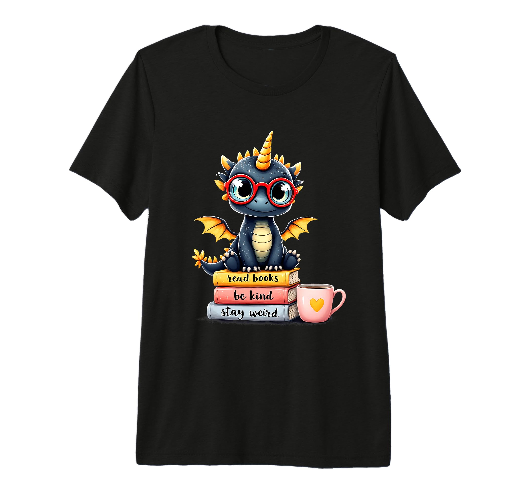 Book Lover Dragon Reading Bookworm T-Shirt - Aesthetic Graphic Men Women - T-Shirt, Sweatshirt, Hoodie