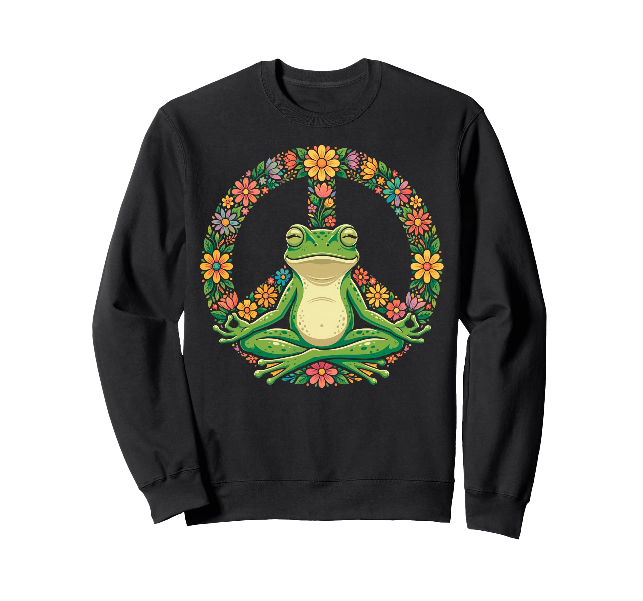 Funny Frog Yoga Lotus Pose Sweatshirt - Fun Novelty Design Men Women - T-Shirt, Sweatshirt, Hoodie