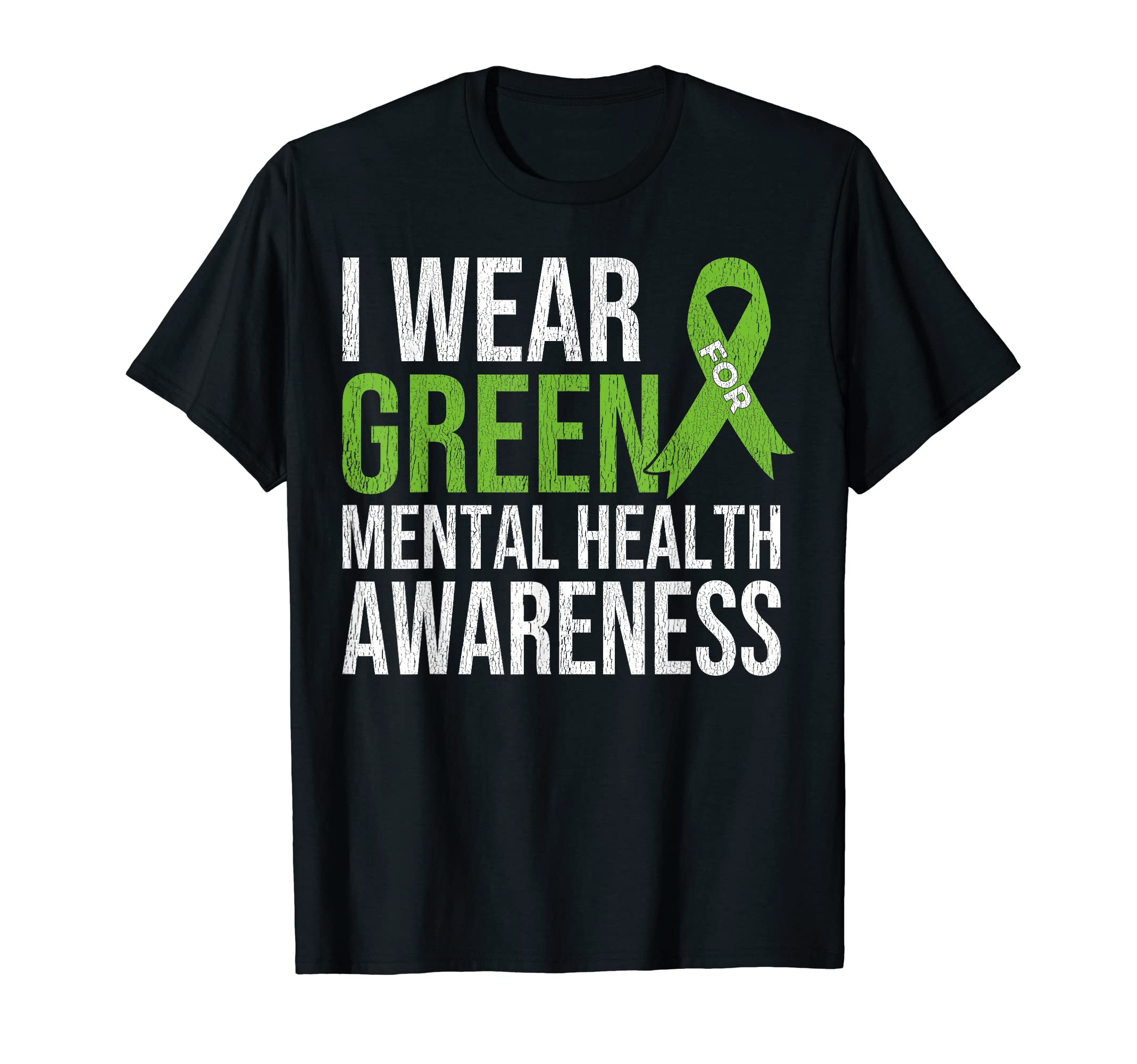 Green Ribbon Mental Health Depression T-Shirt - Unique Graphic Men Women - T-Shirt, Sweatshirt, Hoodie