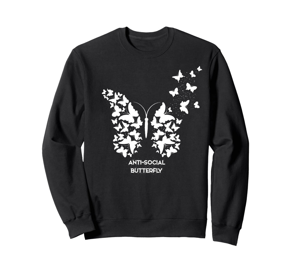 Antisocial Butterfly Sweatshirt - Graphic Print Unisex - T-Shirt, Sweatshirt, Hoodie