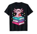 Axolotl Reading Books Teacher Student T-Shirt - Unique Graphic for Adults - T-Shirt, Sweatshirt, Hoodie