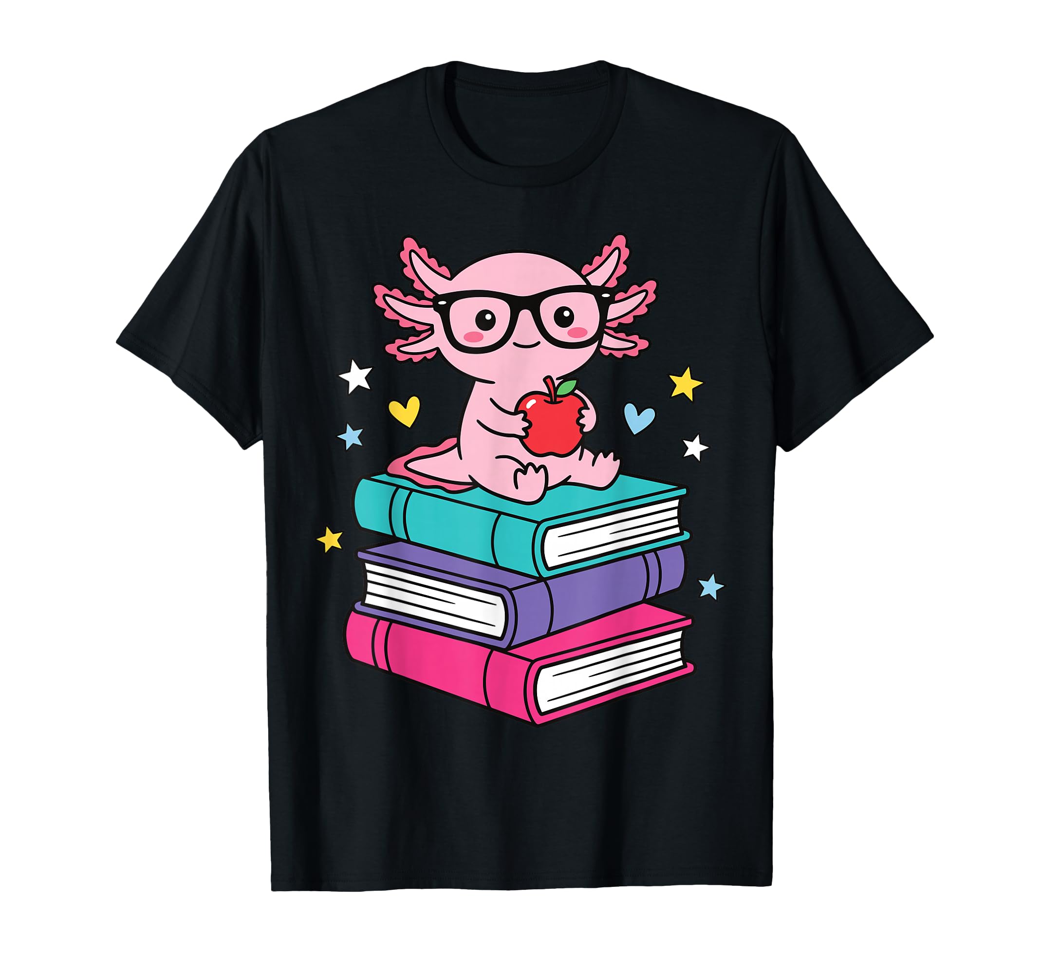 Axolotl Reading Books Teacher Student T-Shirt - Unique Graphic for Adults - T-Shirt, Sweatshirt, Hoodie