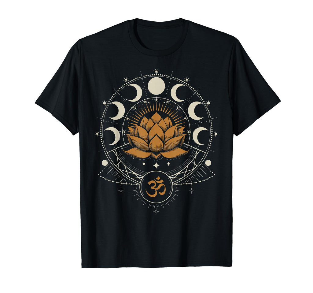 Lotus Flower Moon Phases Zen Yoga T-Shirt - Fun Novelty Design for Adults - T-Shirt, Sweatshirt, Hoodie