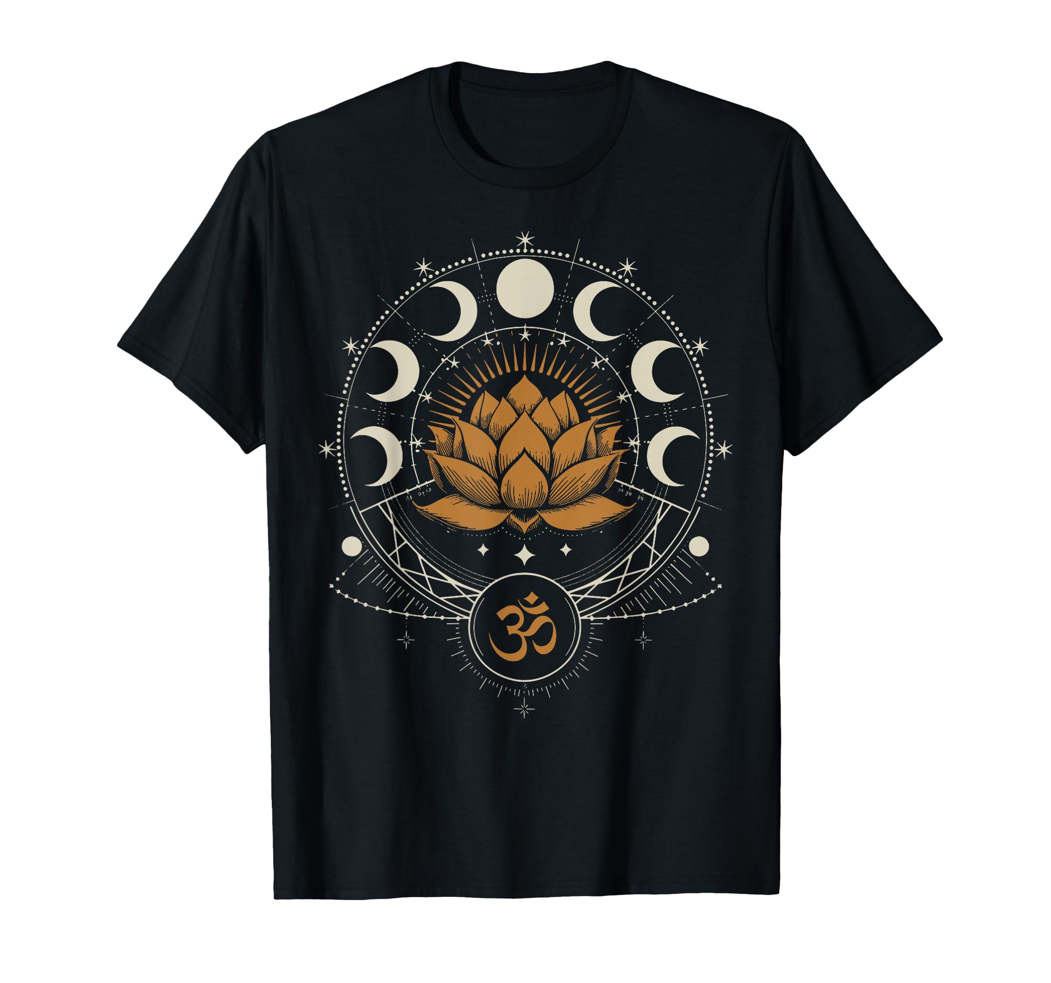 Lotus Flower Moon Phases Zen Yoga T-Shirt - Fun Novelty Design for Adults - T-Shirt, Sweatshirt, Hoodie