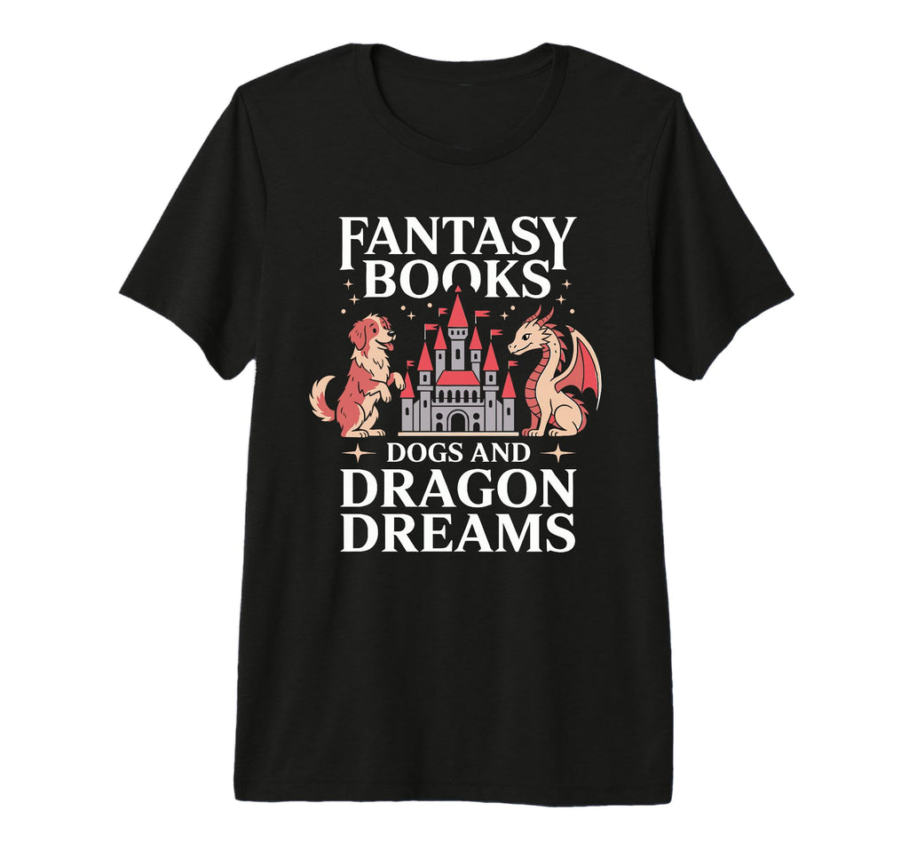 Fantasy Book Dogs And Dragon Dreams T-Shirt - Trendy Graphic for Adults - T-Shirt, Sweatshirt, Hoodie