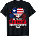 Liberia Independence Day 1847 Patriotic Heart Liberian Flag T-Shirt Unisex T-shirt, Sweatshirt, Hoodie, Long Sleeve Tee - T-Shirt, Sweatshirt, Hoodie