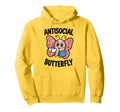 Groovy Anti Social Butterfly Ironic Hoodie - Custom Art Print for Adults - T-Shirt, Sweatshirt, Hoodie