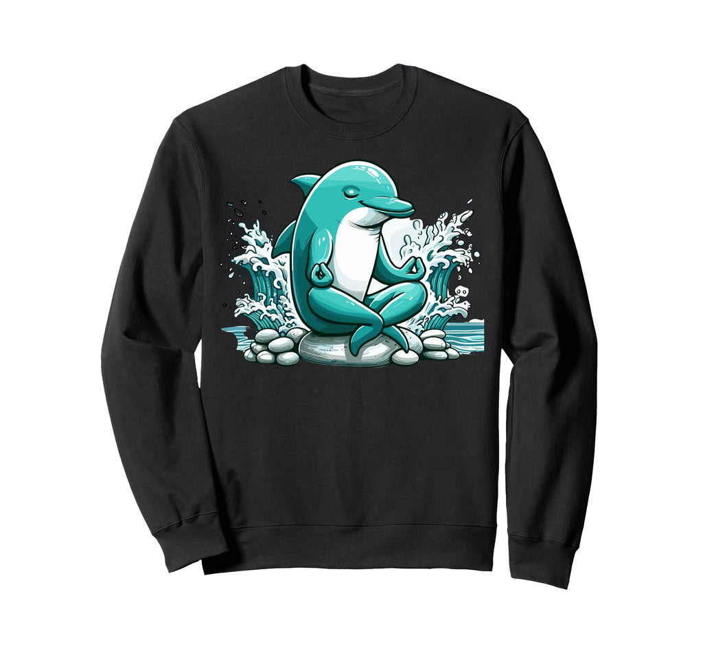 Meditation Dolphin Yoga Pose Sweatshirt - Trendy Graphic for Adults - T-Shirt, Sweatshirt, Hoodie