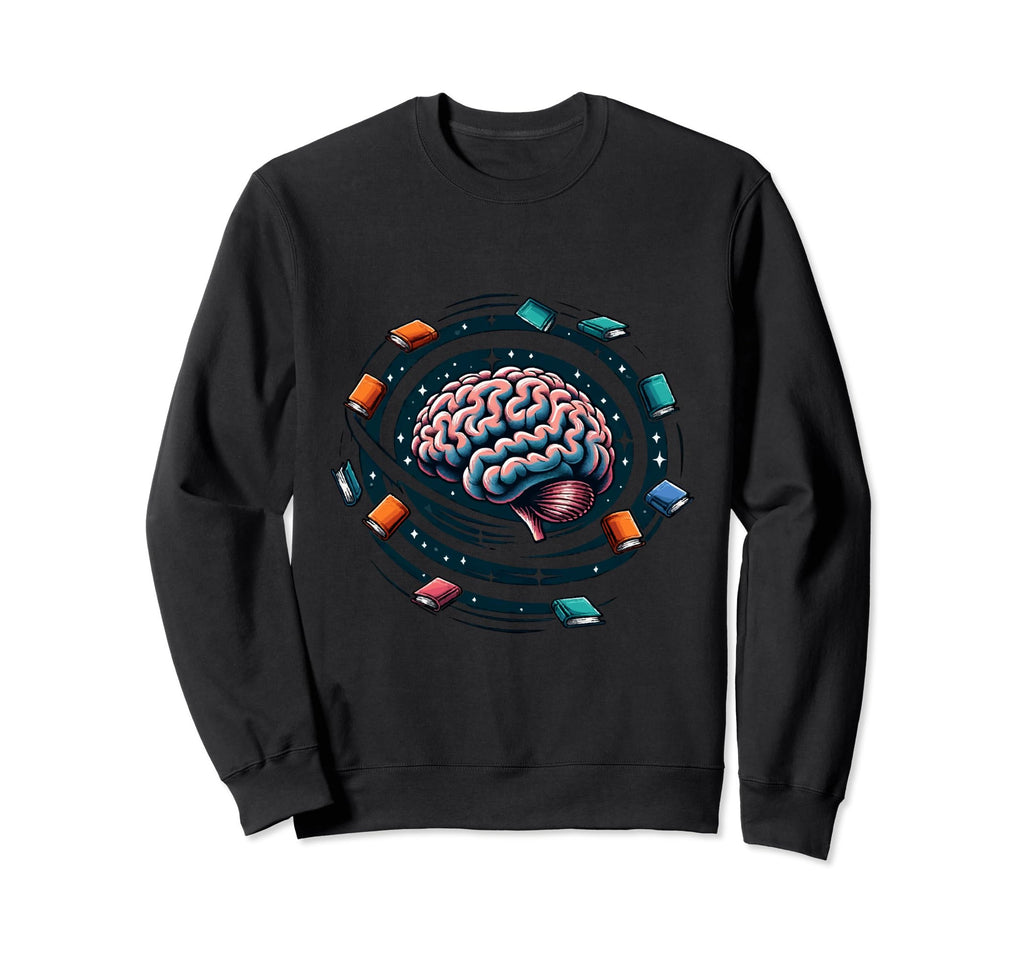 Magical Whirlwind Books Into Brain Sweatshirt - Unique Graphic Men Women - T-Shirt, Sweatshirt, Hoodie
