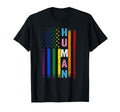 Human Lgbt American Flag Lgbtq T-Shirt - Minimalist Print for Adults - T-Shirt, Sweatshirt, Hoodie