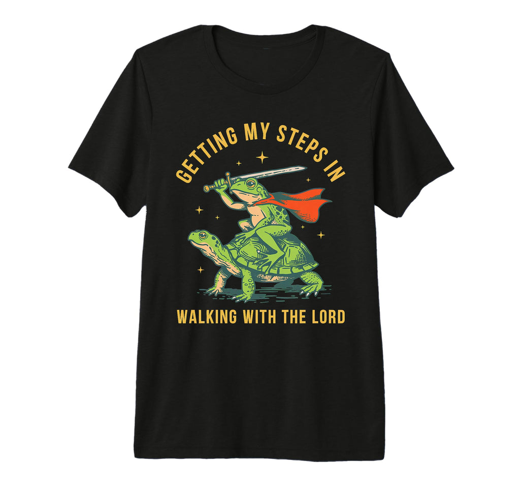 Getting My Steps Walking Lord Frog T-Shirt - Minimalist Print for Adults - T-Shirt, Sweatshirt, Hoodie