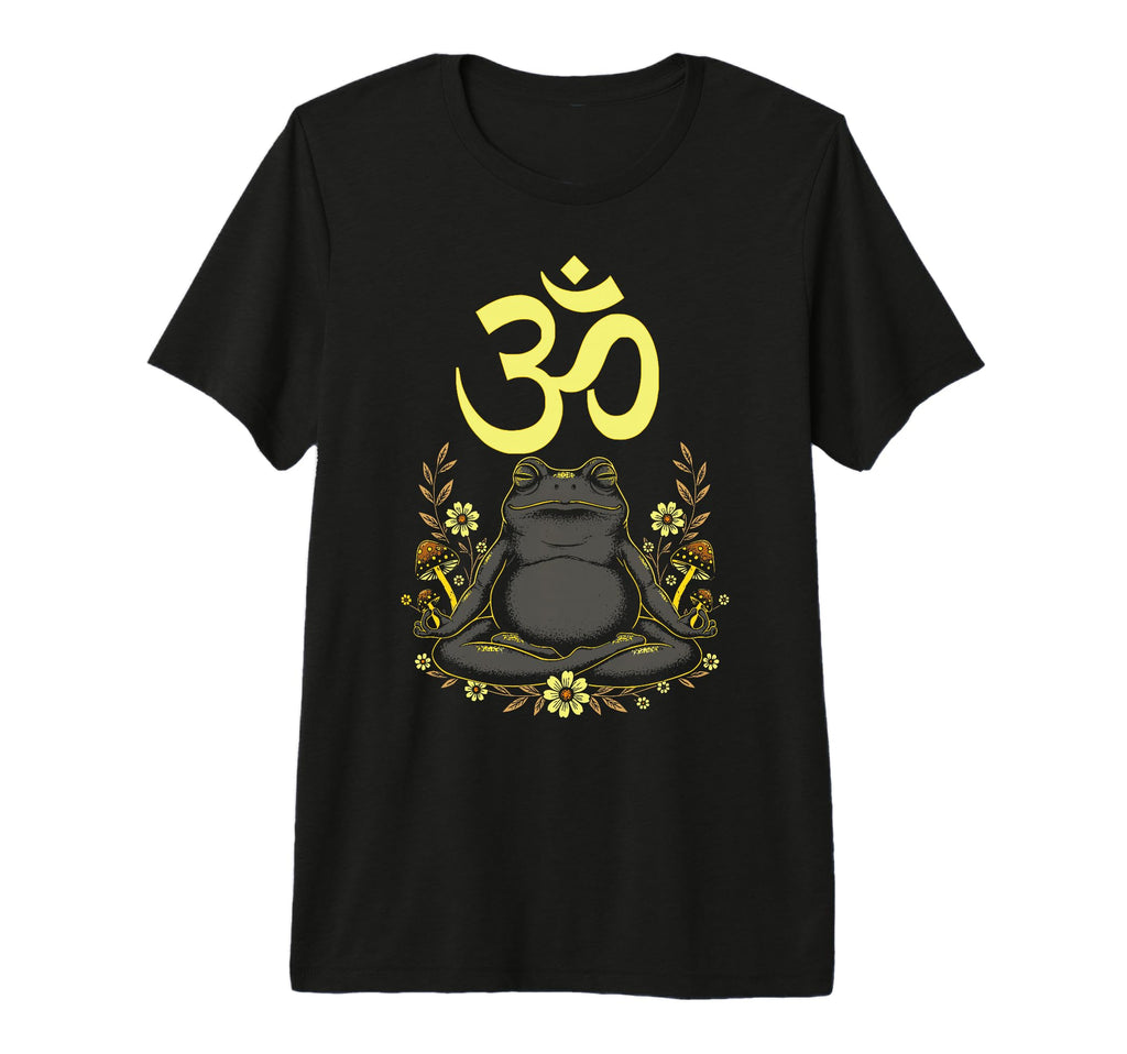 Meditating Frog Aum Zen Mindfulness T-Shirt - Fun Novelty Design Men Women - T-Shirt, Sweatshirt, Hoodie