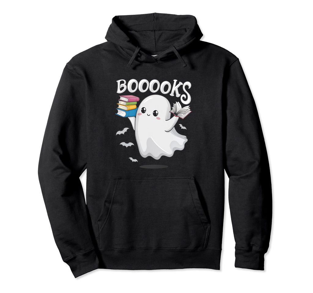 Booooks Ghost Halloween Reader Books Hoodie - Streetwear Style Men Women - T-Shirt, Sweatshirt, Hoodie