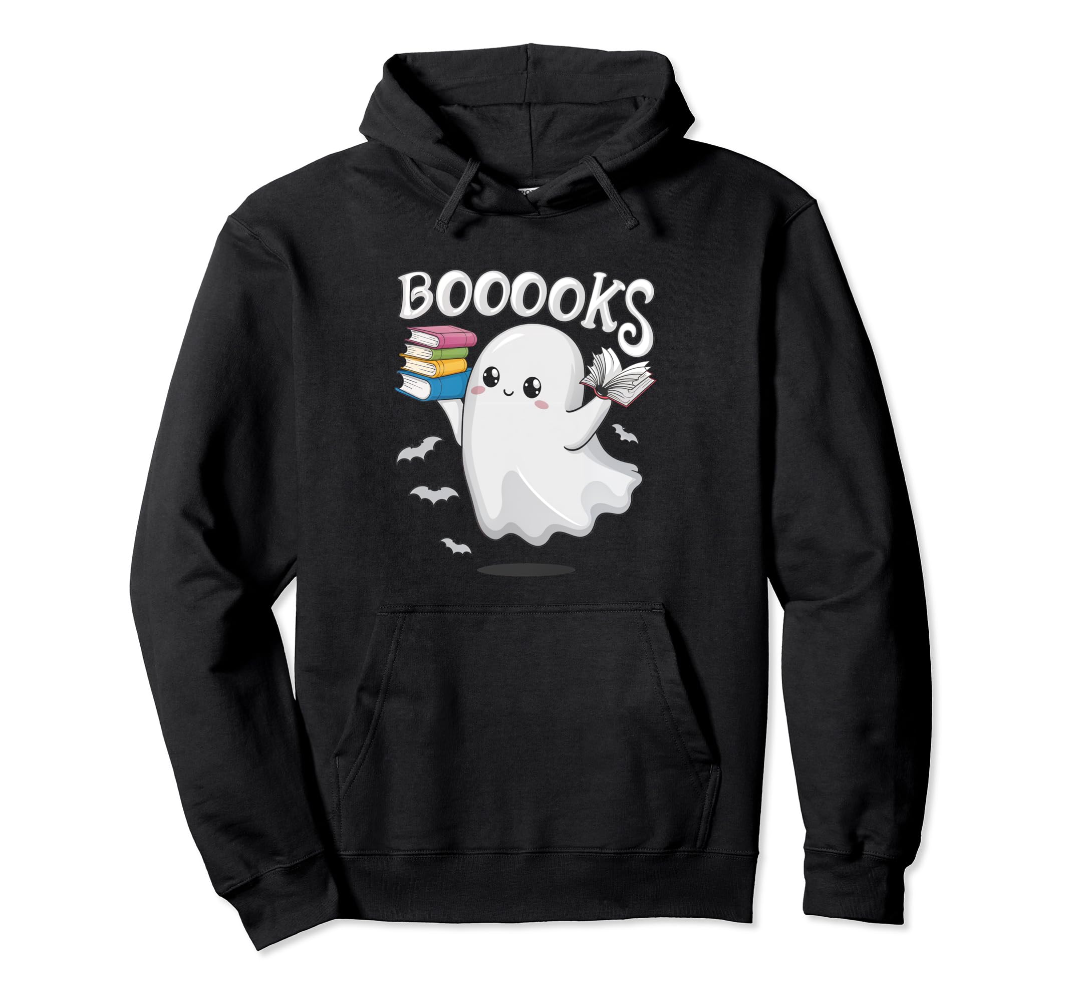 Booooks Ghost Halloween Reader Books Hoodie - Streetwear Style Men Women - T-Shirt, Sweatshirt, Hoodie
