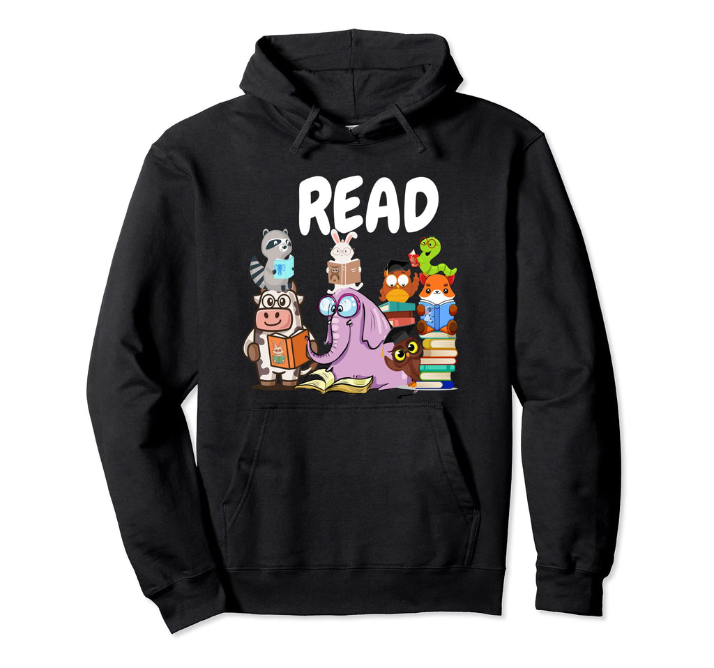 Funny Read Book Club Piggie Elephant Hoodie - Streetwear Style Men Women - T-Shirt, Sweatshirt, Hoodie