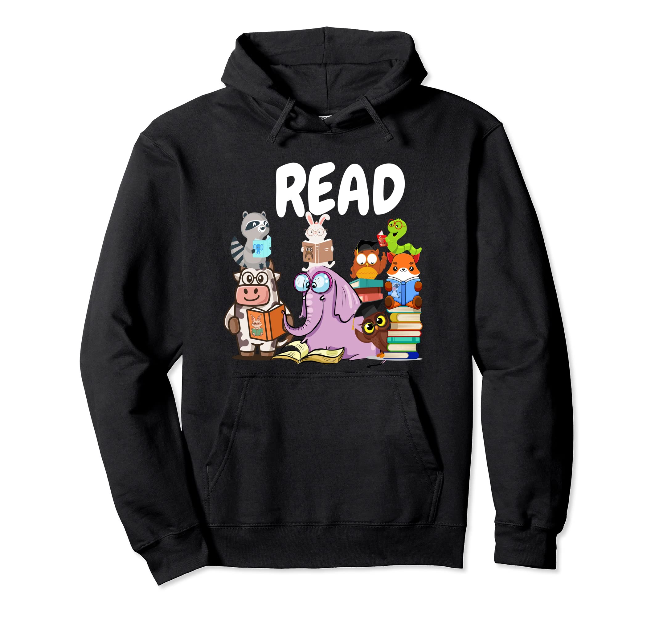 Funny Read Book Club Piggie Elephant Hoodie - Streetwear Style Men Women - T-Shirt, Sweatshirt, Hoodie