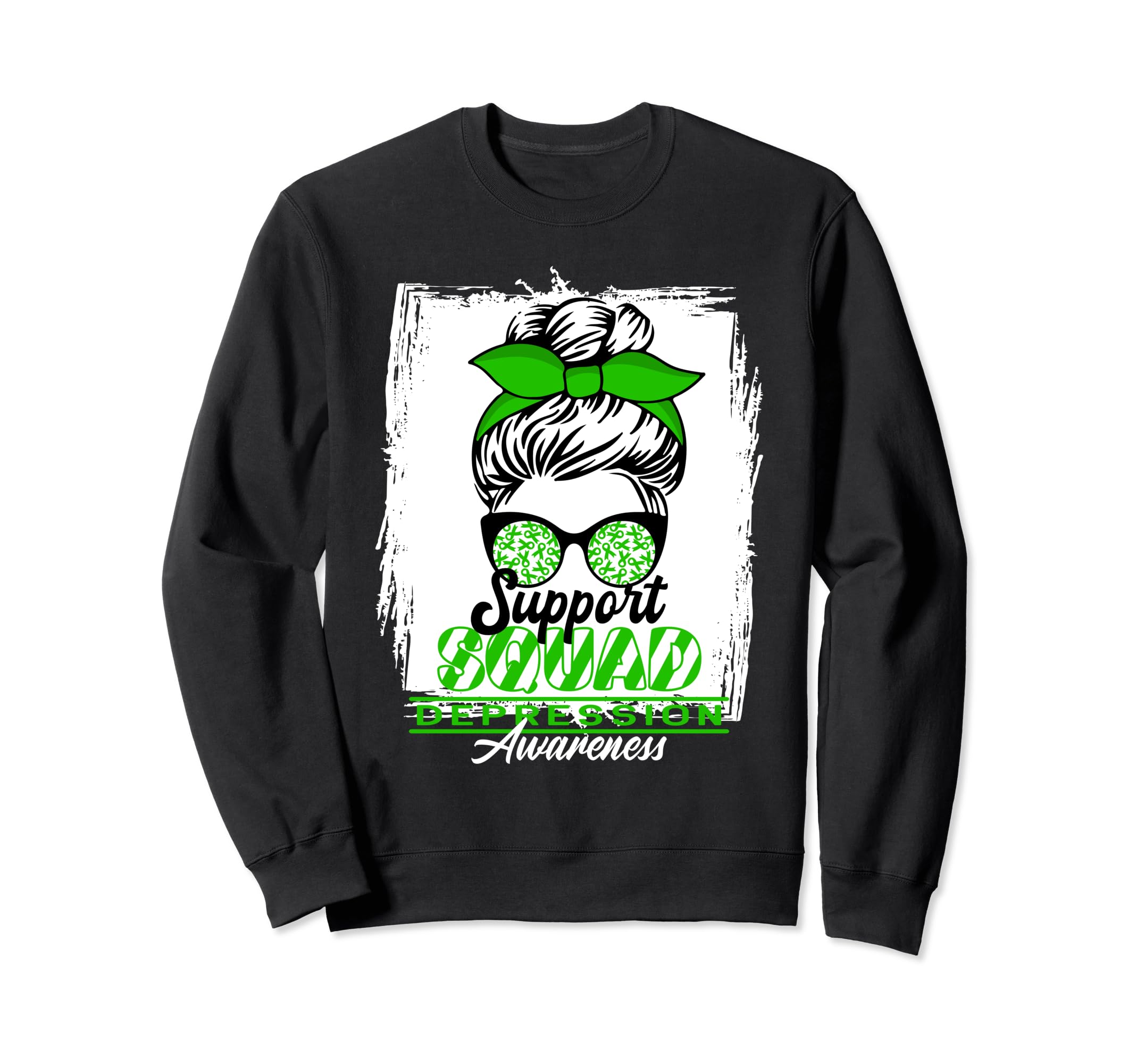 Messy Bun Support Awareness Squad I Sweatshirt - Novelty Apparel Men Women - T-Shirt, Sweatshirt, Hoodie