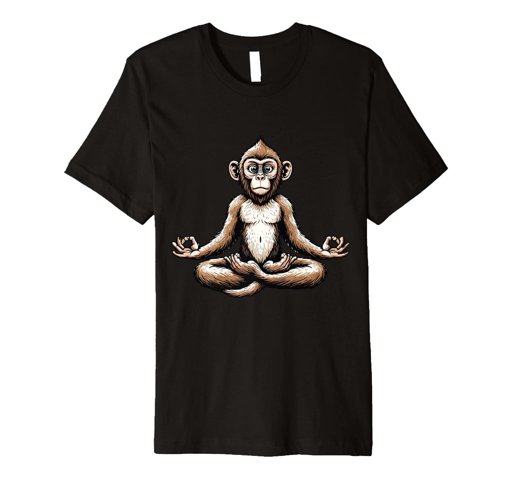Meditation Monkey Yoga Pose Relaxing T-Shirt - Aesthetic Graphic Men Women - T-Shirt, Sweatshirt, Hoodie