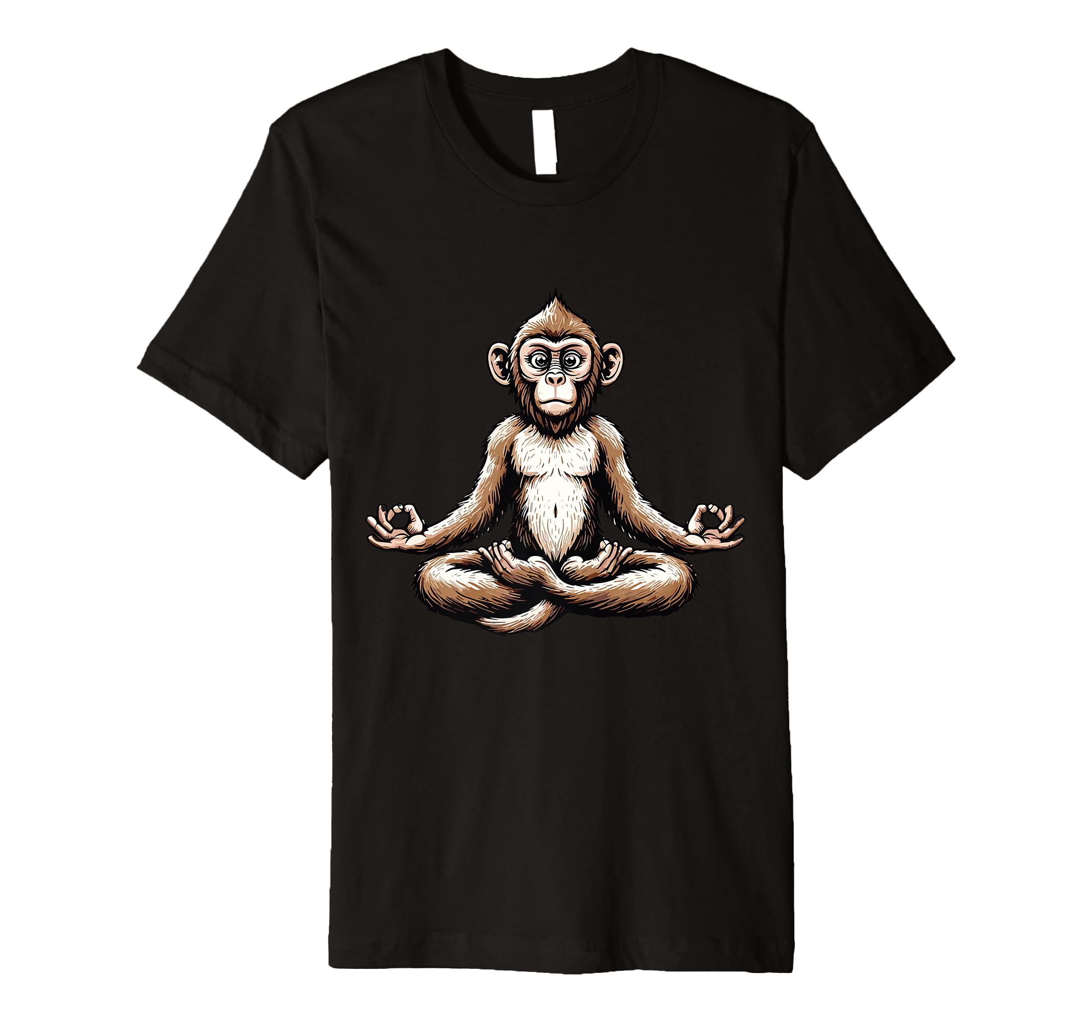 Meditation Monkey Yoga Pose Relaxing T-Shirt - Aesthetic Graphic Men Women - T-Shirt, Sweatshirt, Hoodie