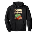 Book Dragon Sleeping Books Fantasy Hoodie - Trendy Graphic for Adults - T-Shirt, Sweatshirt, Hoodie