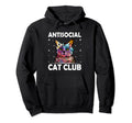 Antisocial Cat Club Introvert Cat Lover Hoodie - Custom Art Print Unisex - T-Shirt, Sweatshirt, Hoodie