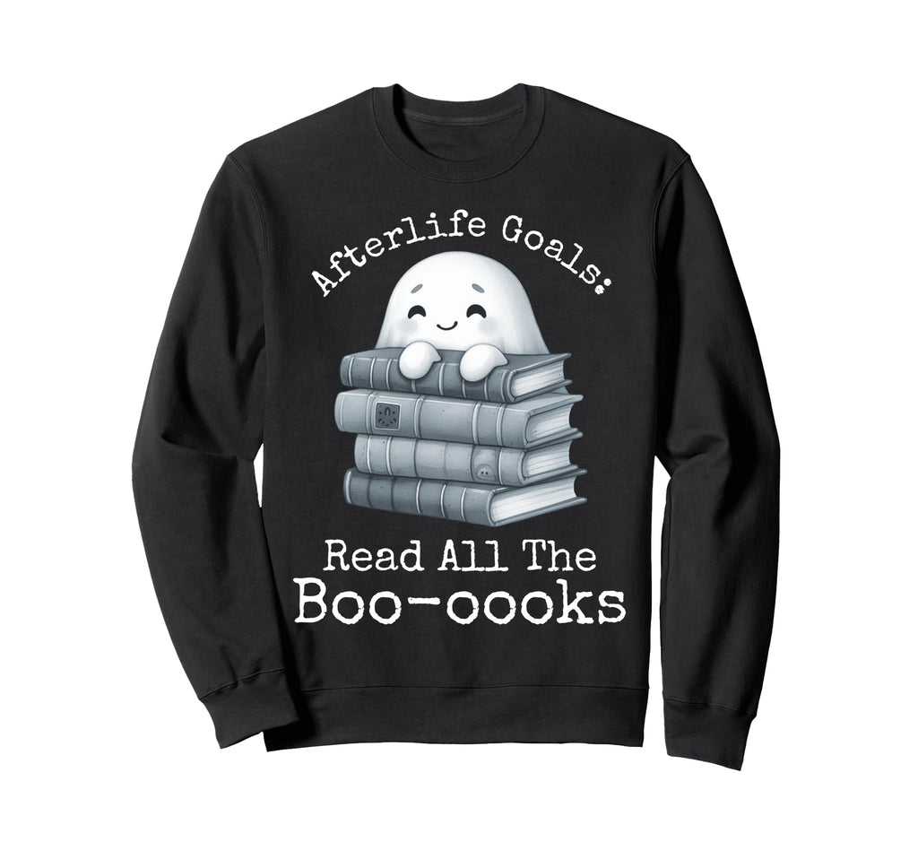 Bookish Ghost Reading Book Nerd Sweatshirt - Graphic Print Men Women - T-Shirt, Sweatshirt, Hoodie