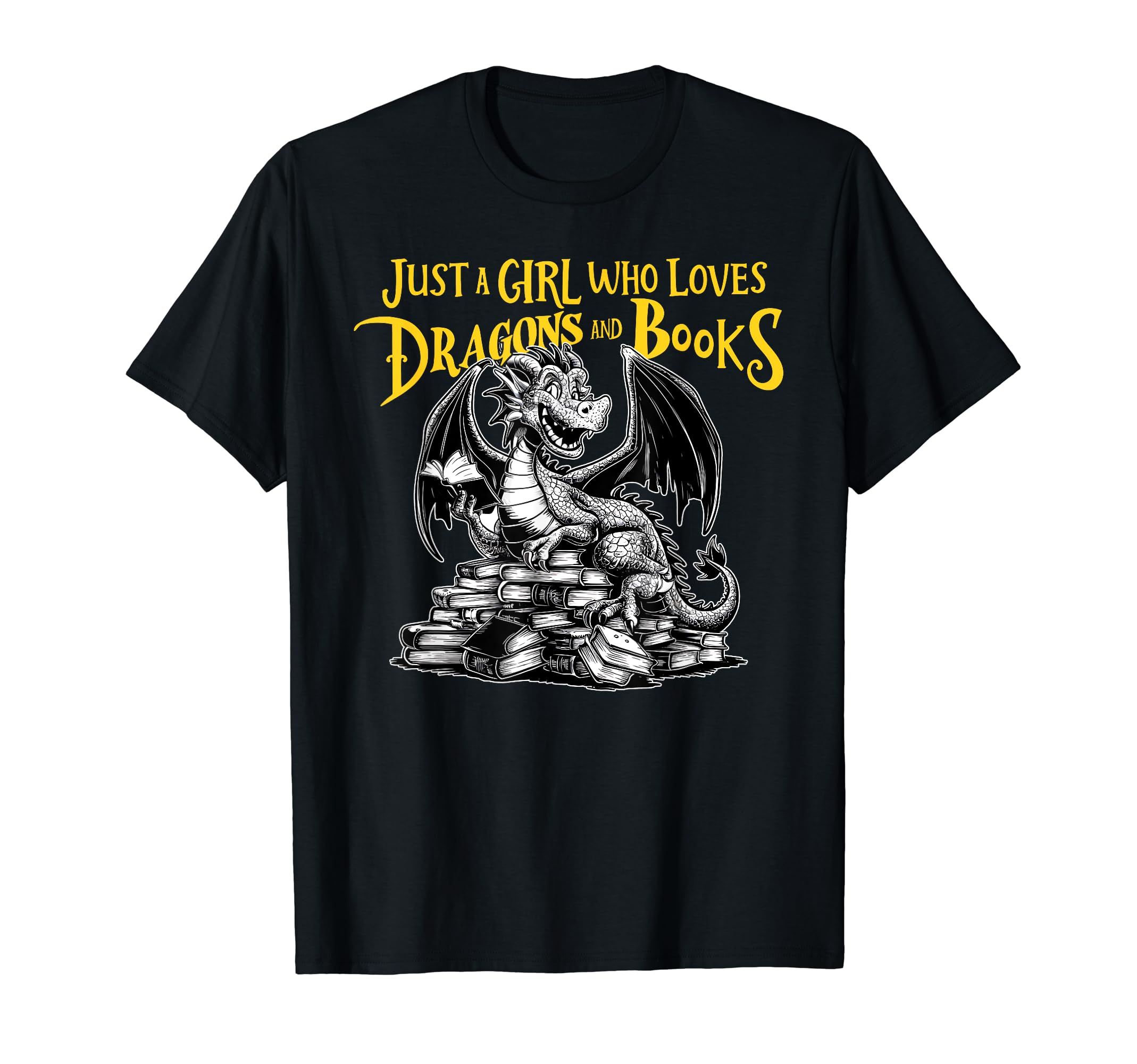 Just Who Loves Dragons And Books T-Shirt - Aesthetic Graphic Men Women - T-Shirt, Sweatshirt, Hoodie