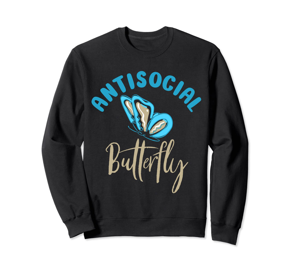 Antisocial Butterfly Antisocial Sweatshirt - Aesthetic Graphic Men Women - T-Shirt, Sweatshirt, Hoodie