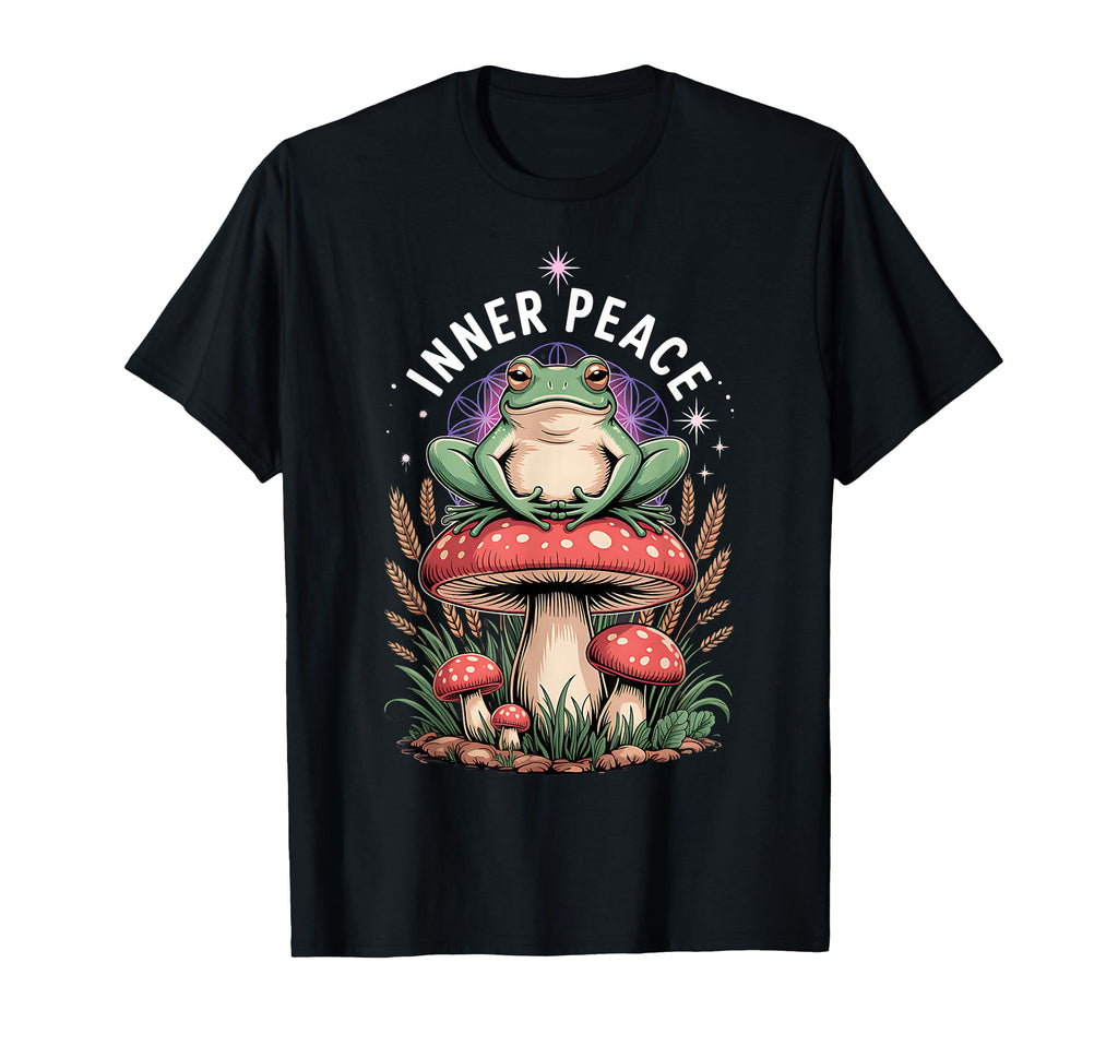 Mindfulness Frog Mushroom T-Shirt - Casual Everyday Wear for Adults - T-Shirt, Sweatshirt, Hoodie