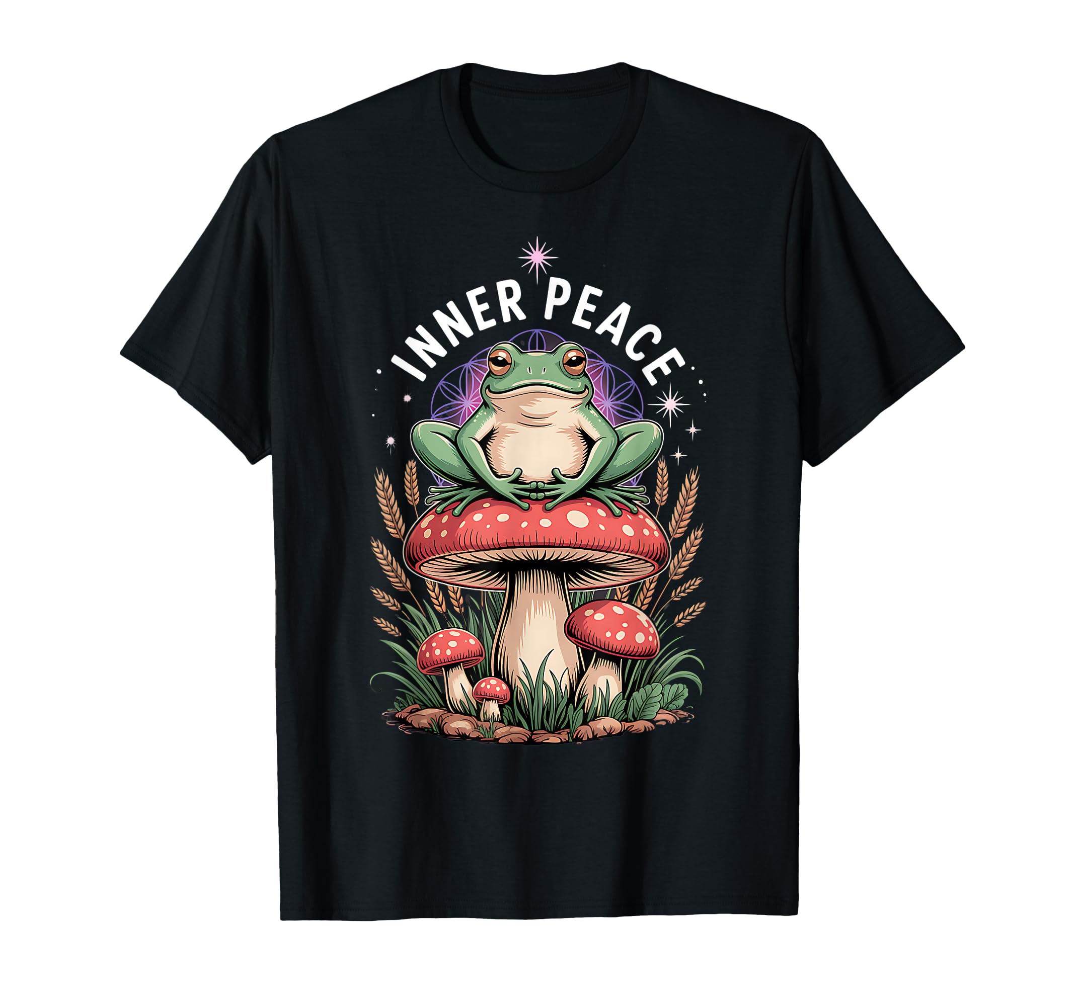 Mindfulness Frog Mushroom T-Shirt - Casual Everyday Wear for Adults - T-Shirt, Sweatshirt, Hoodie