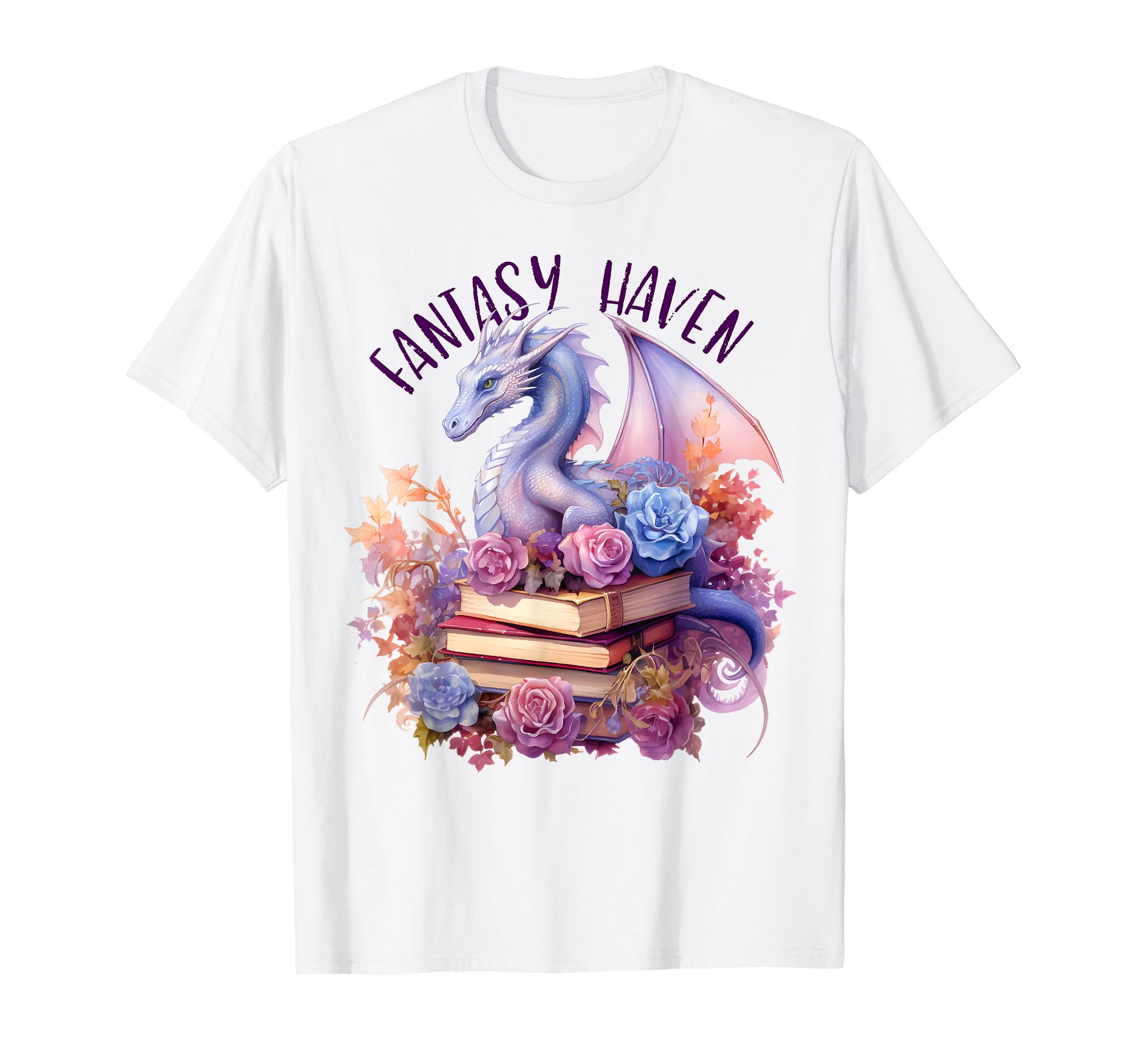 Fantasy Haven Dragons Books Themed T-Shirt - Trendy Graphic Men Women - T-Shirt, Sweatshirt, Hoodie