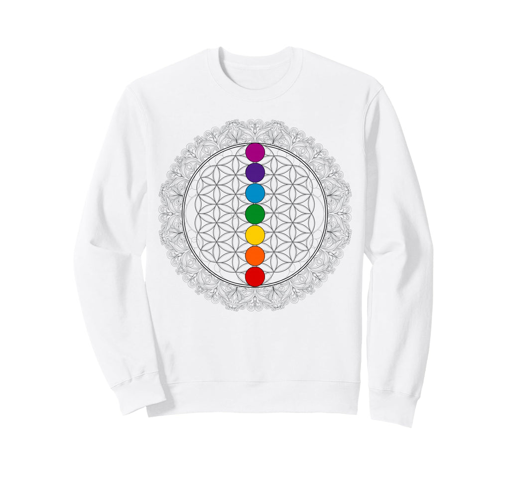 Chakras Mandala Yoga Meditation Sweatshirt - Unique Graphic Men Women - T-Shirt, Sweatshirt, Hoodie
