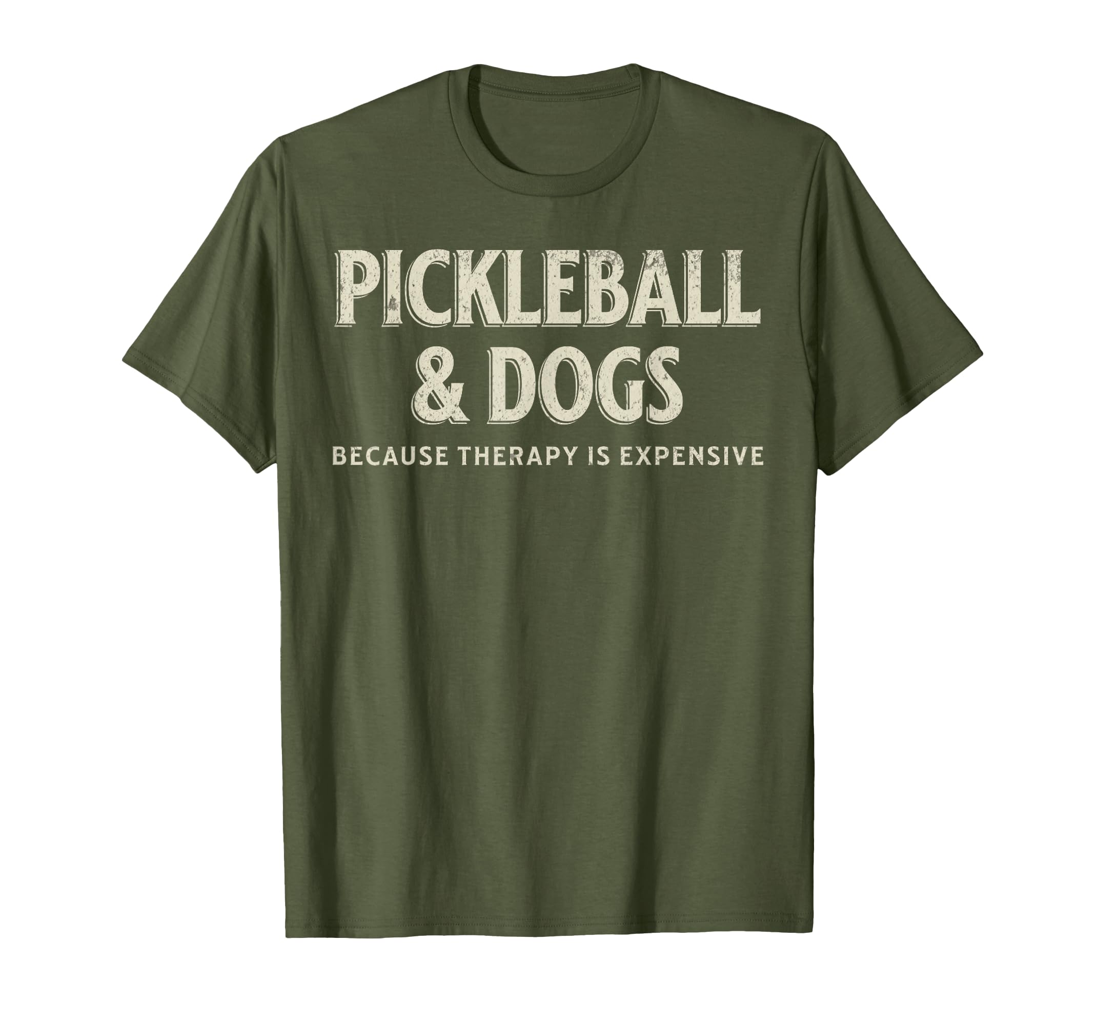 Pickleball And Dogs Because Therapy Is T-Shirt - Novelty Apparel Unisex - T-Shirt, Sweatshirt, Hoodie