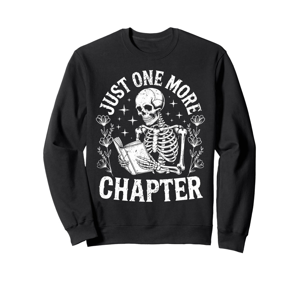 Skeleton Bookworm Reading Literature Sweatshirt - Custom Art Print Unisex - T-Shirt, Sweatshirt, Hoodie
