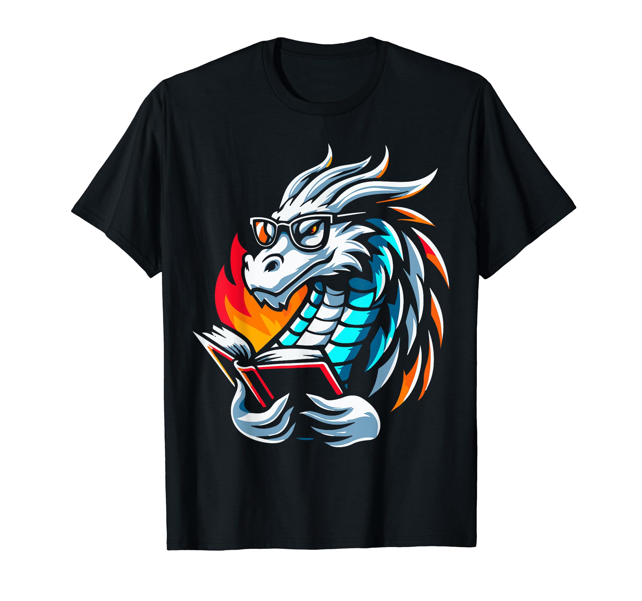 Dragon Reading Book Dragon T-Shirt - Aesthetic Graphic Men Women - T-Shirt, Sweatshirt, Hoodie