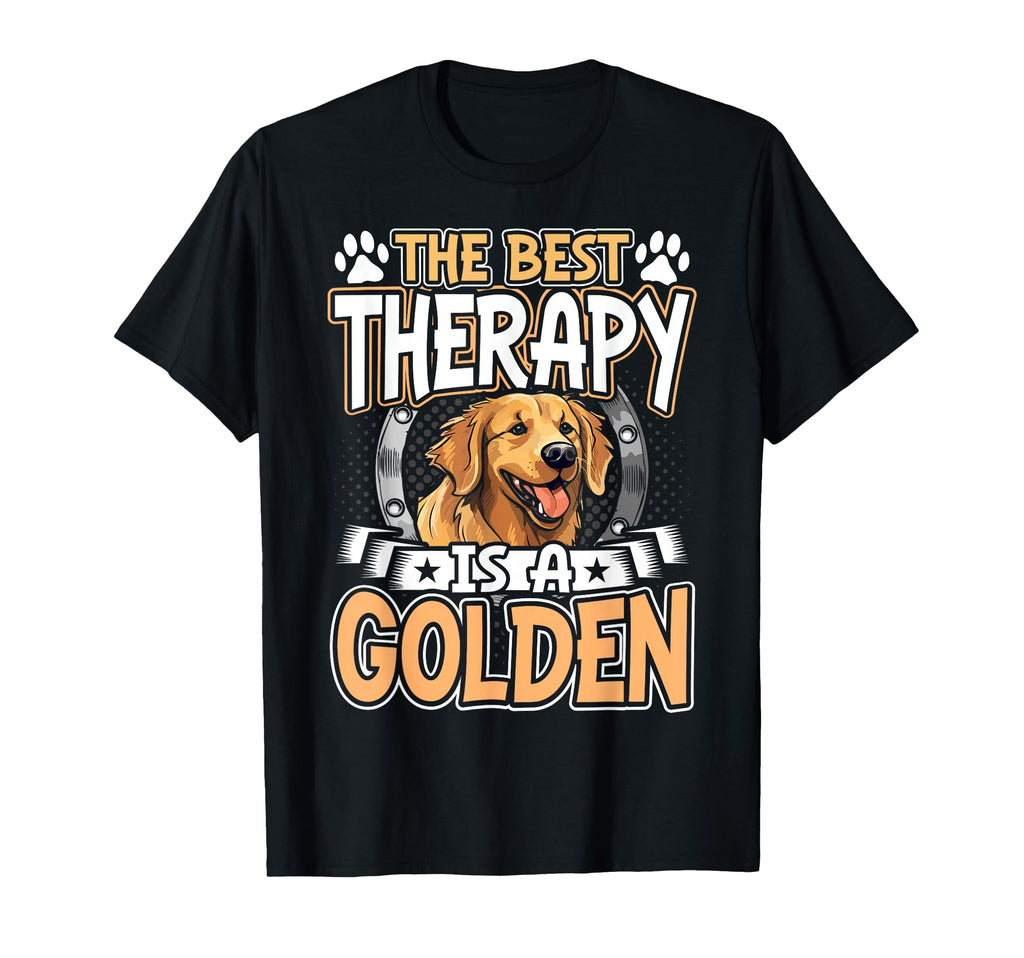 Best Therapy Is Golden Retriever Dog T-Shirt - Aesthetic Graphic Men Women - T-Shirt, Sweatshirt, Hoodie