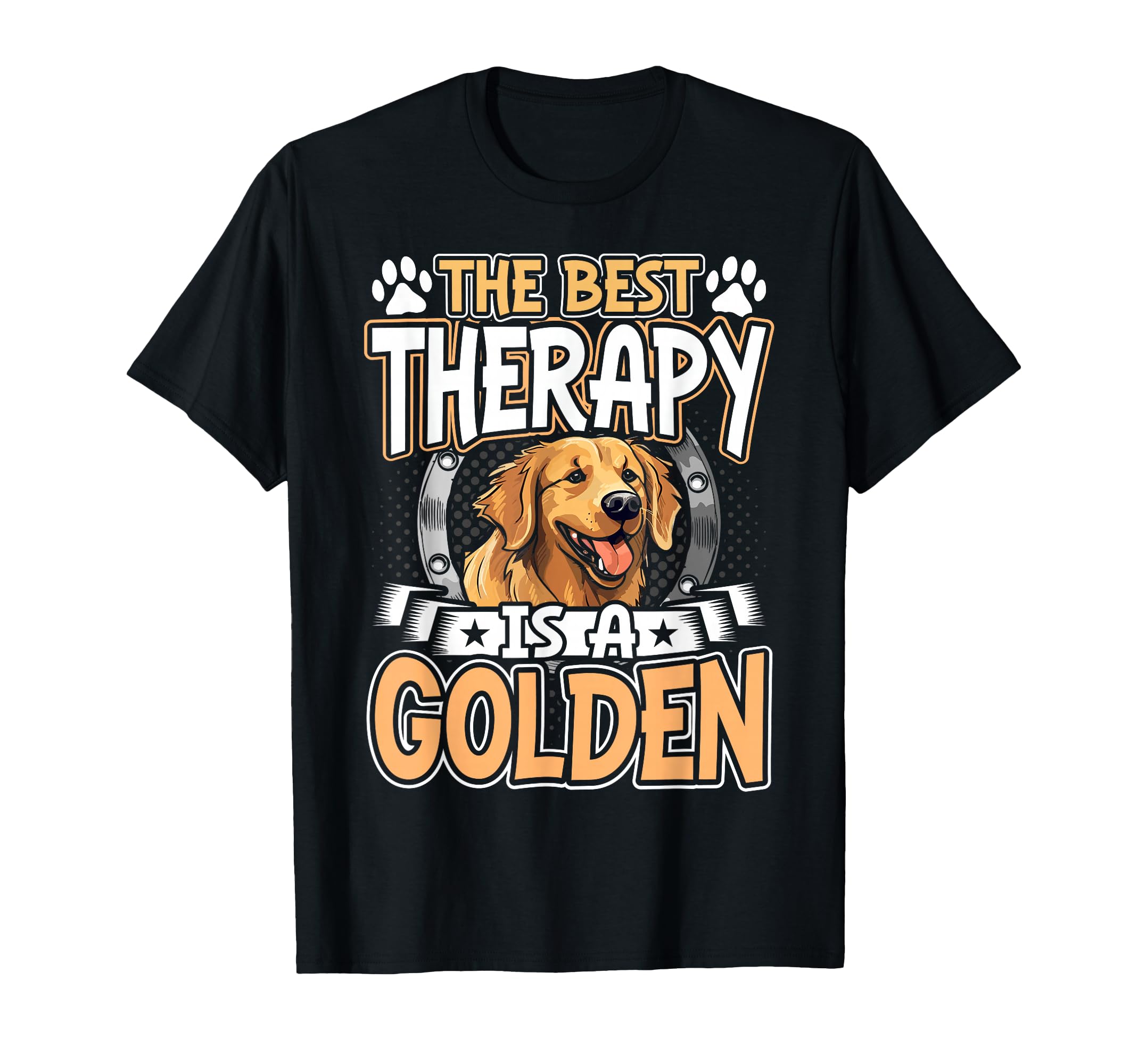 Best Therapy Is Golden Retriever Dog T-Shirt - Aesthetic Graphic Men Women - T-Shirt, Sweatshirt, Hoodie