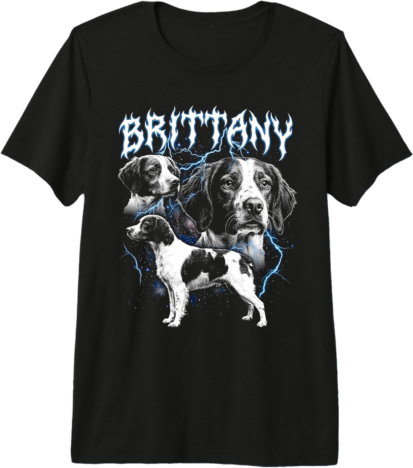 Brittany Vintage 90s Heavy Metal Style Dog Lover Brittany Premium Tri-Blend T-Shirt Unisex T-shirt, Sweatshirt, Hoodie, Long Sleeve Tee - T-Shirt, Sweatshirt, Hoodie