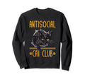 Antisocial Cat Club Introvert Cat Sweatshirt - Minimalist Print Men Women - T-Shirt, Sweatshirt, Hoodie